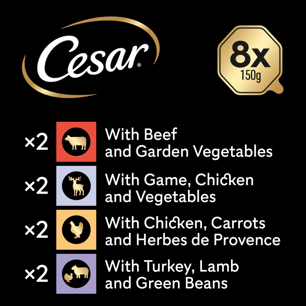 CESAR® Garden Terrine Dog Food Tray Mixed in Loaf 8 x 150g - 6