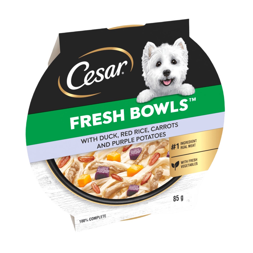 CESAR® Fresh Bowl Adult Dog with Duck,Red Rice,Carrots,Potato in Gravy 85g - 1