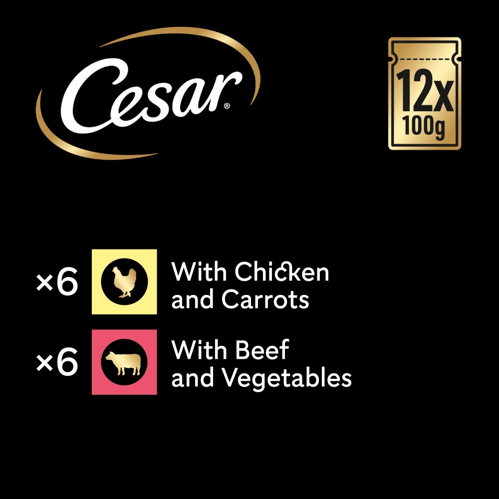 CESAR® Deliciously Fresh Dog Food Pouches Mixed Selection in Jelly 12 x 100g - 6