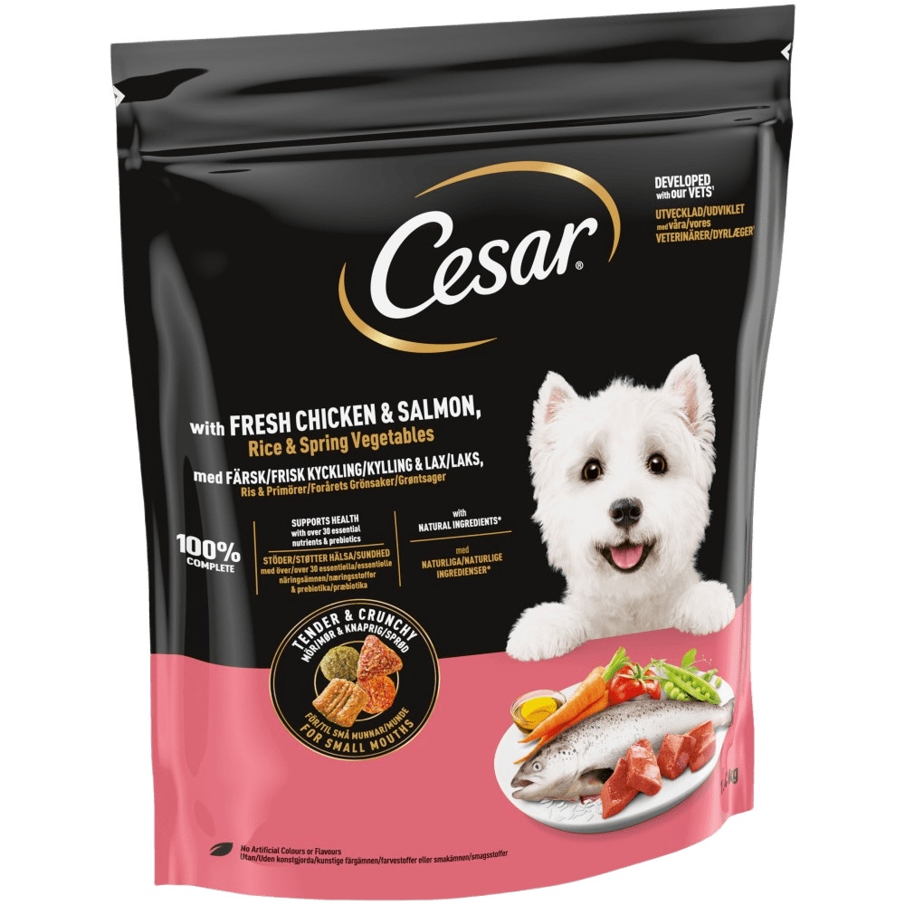 Cesar Dog Complete Dry with Chicken, Salmon and Vegatables 7kg, 1.4kg - 1
