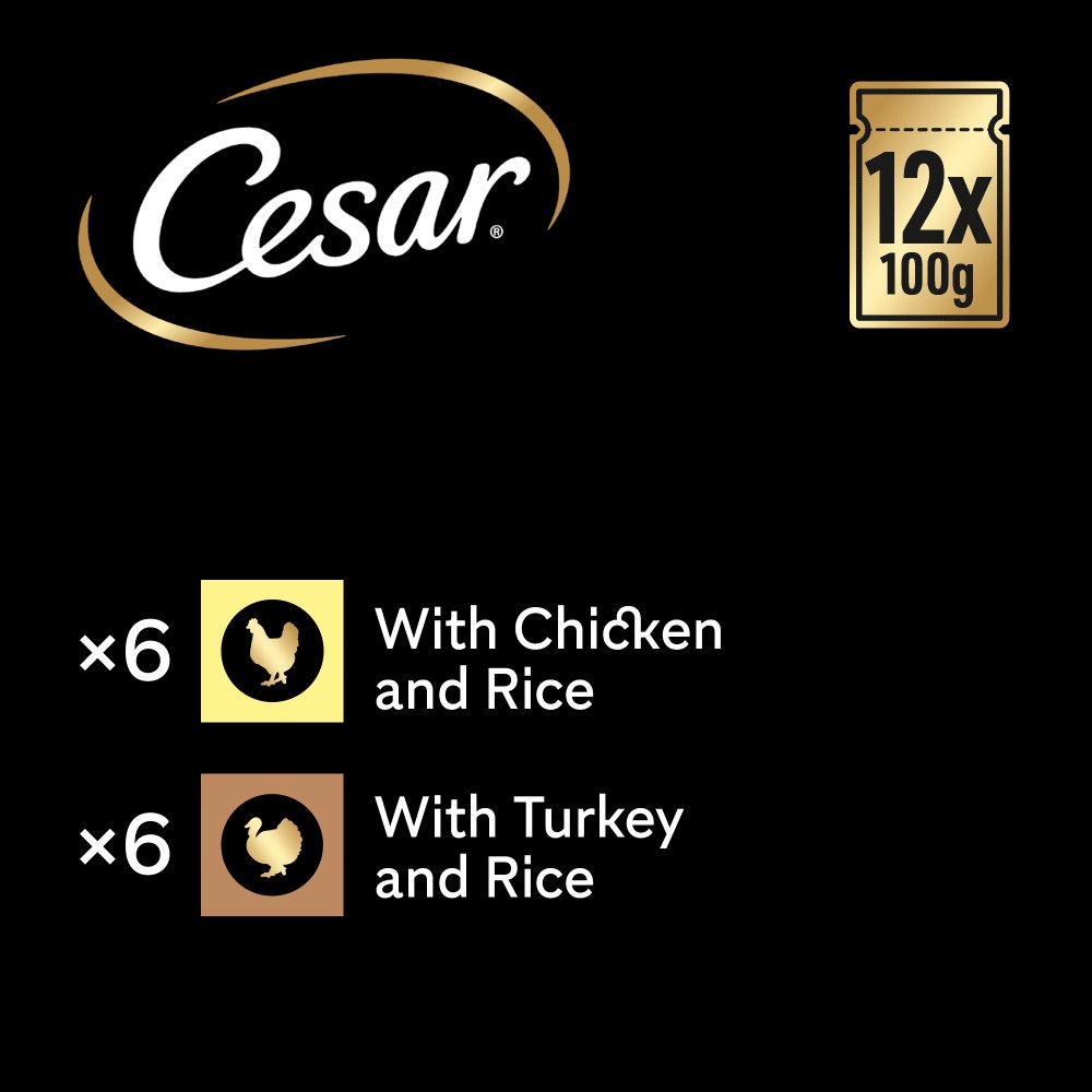 CESAR® Senior Wet Dog Food Pouches Mixed Selection in Sauce 12 x 100g - 6