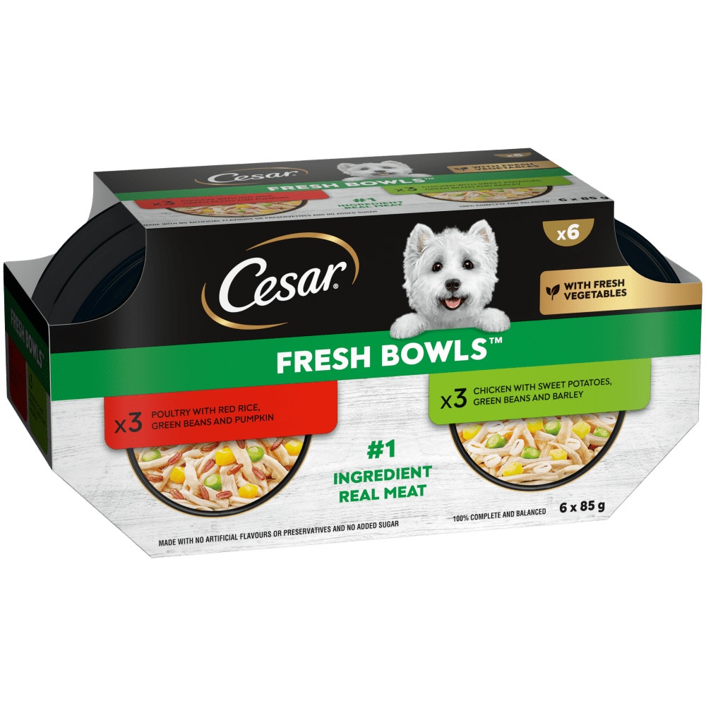 CESAR Fresh bowls Chicken and Poultry in Gravy 6x85g - 1