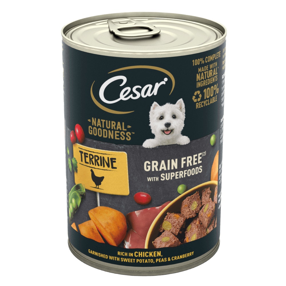 CESAR® NATURAL GOODNESS™ Grain Free Wet Dog Food Tin Chicken Loaf 400g - 1