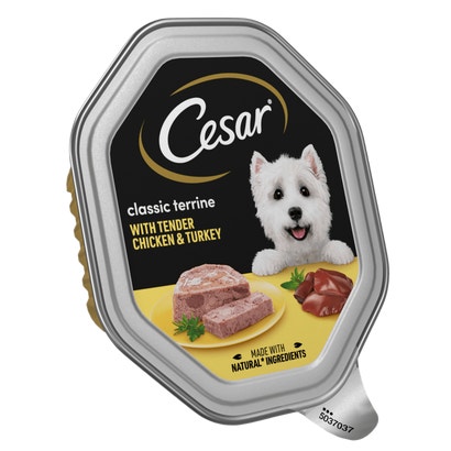 Classic Terrine Dog Food Tray Chicken & Turkey in Loaf