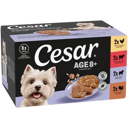 Classic Senior 8+ Dog Food Tray Chicken, Lamb, Beef, Turkey with Vegetables Rice in Loaf